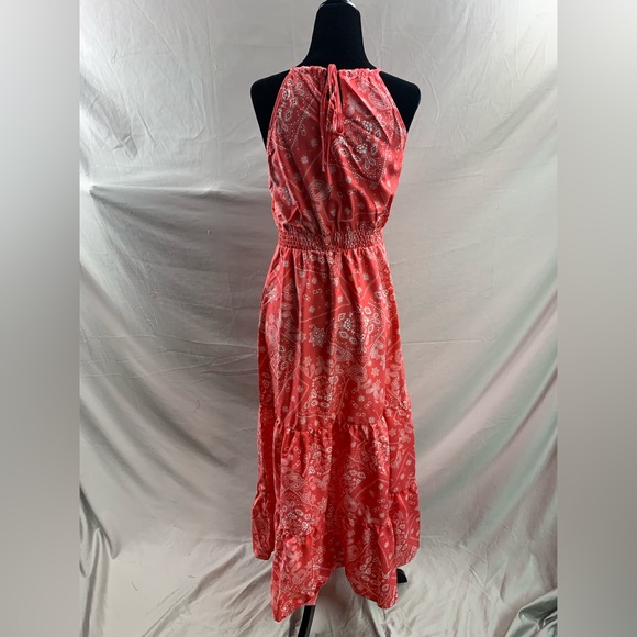 Paisley Print Ruffle Hem Halter Dress - Picture 9 of 9